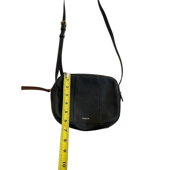 Fossil Leather Gemma Crossbody Shoulder Pebbled Black Leather Purse Barely Used - Picture 12 of 13